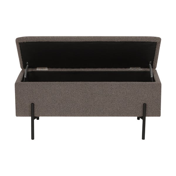 Panchina marrone con rivestimento in bouclé Watford – House Nordic-image-2