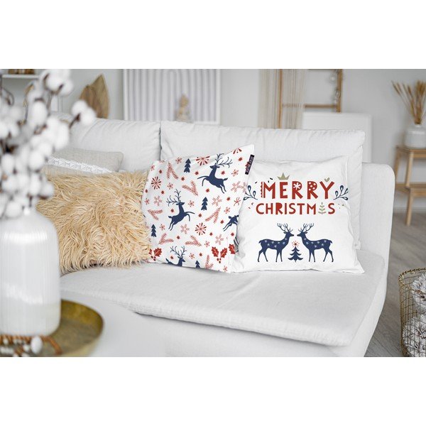 Federe in set da 4 con motivo natalizio 45x45 cm Merry Christmas - Butter Kings-image-1