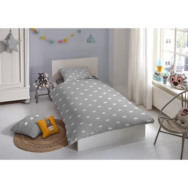 Biancheria da letto in cotone per bambini Stars, 120 x 150 cm - Good Morning-image-1