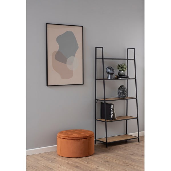 Pouf in velluto arancio rame , ⌀ 60 cm Retina - Actona-image-3