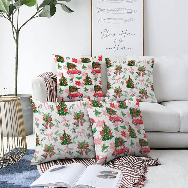 Set di 4 federe con motivo natalizio 43x43 cm - Mila Home-image-1