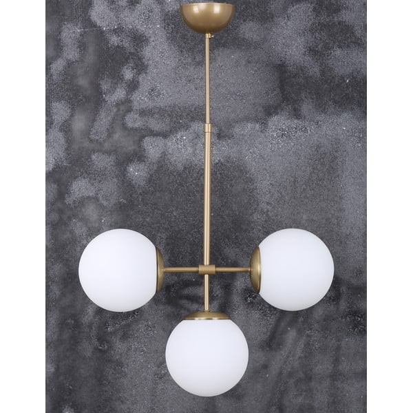 Lampada a sospensione con paralume in vetro oro e bianco ø 15 cm Seagull - Squid Lighting-image-3