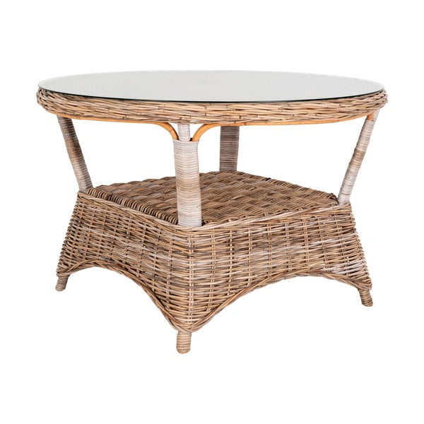 Tavolo da pranzo in rattan rotondo da giardino ø 120 cm Larisa - House Nordic-image-1