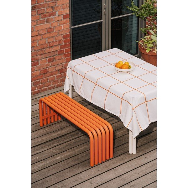 Panca da giardino arancione in metallo Nokk – noo.ma-image-1