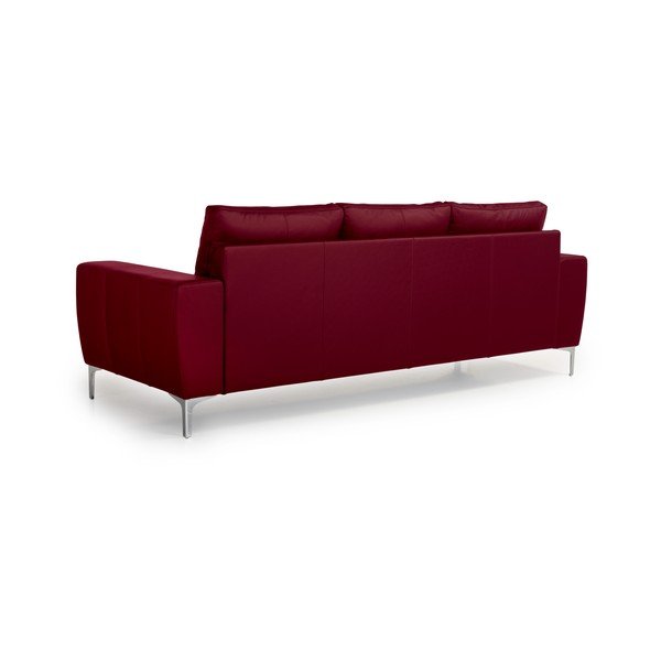Červená kožená pohovka Scandic Twigo, 227 cm-image-3