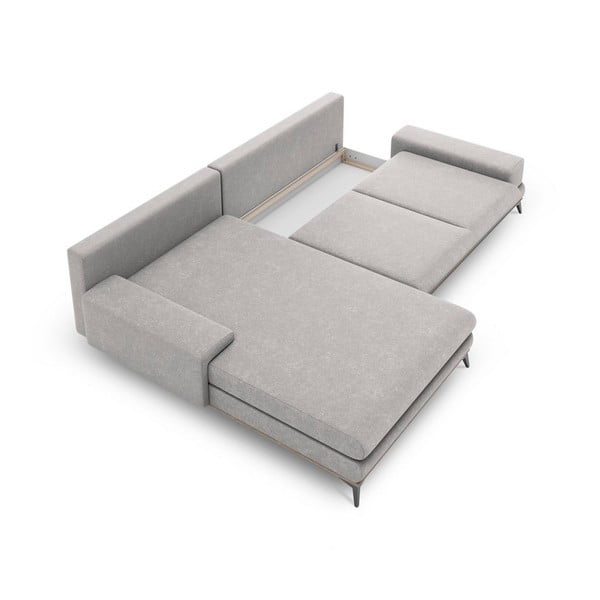 Divano letto angolare grigio chiaro, angolo sinistro Planet - Windsor & Co Sofas-image-3