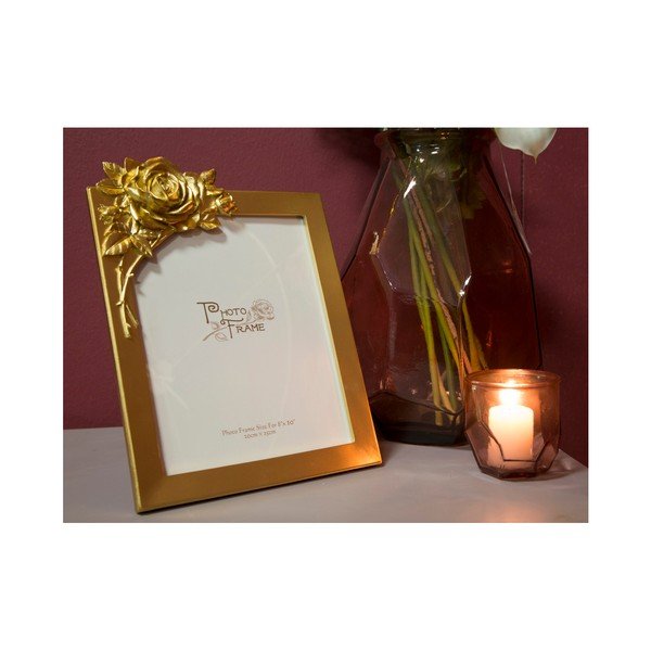Portafoto giallo in cornice di resina Glam Rose, 20 x 25 cm - Mauro Ferretti-image-2