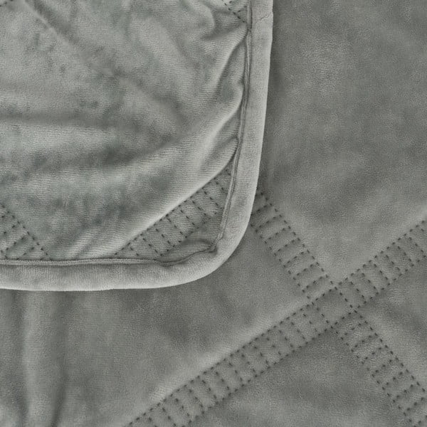 Copriletto verde polveroso in velluto con rivestimento trapuntato 180x260 cm – Ixia-image-1