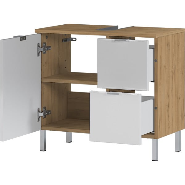 Mobile bianco sotto il lavabo in rovere 60x56 cm Mauresa - Germania-image-3