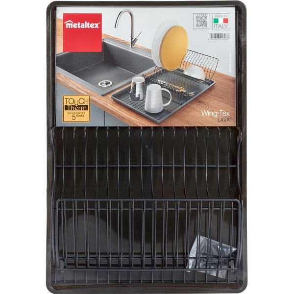 Vaschetta di raccolta in acciaio inox grigio antracite Lava - Metaltex-image-3