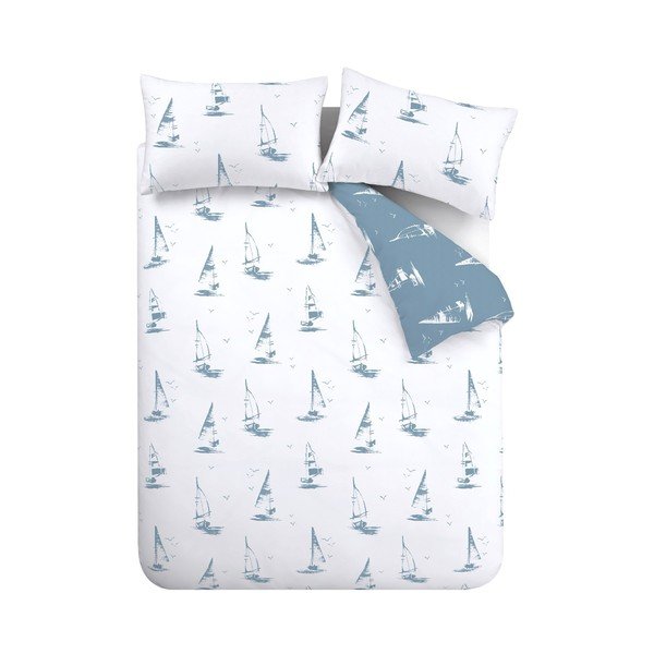 Set copripiumino e federa blu per letto singolo 135x200 cm Salcombe Boats – Catherine Lansfield