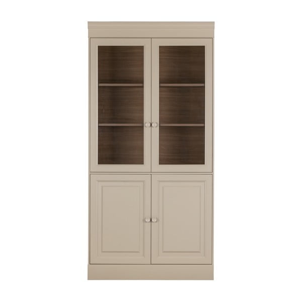 Vetrina in legno di pino crema 105x215 cm Chow - vtwonen