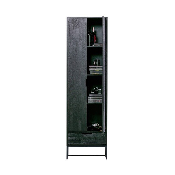 Armadietto nero in frassino massiccio 60x210x36 cm Silas – WOOOD-image-2