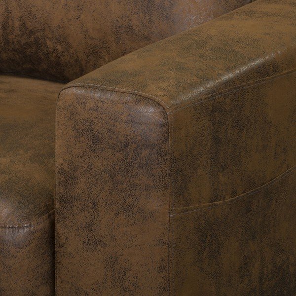 Poltrona marrone con rivestimento in finta pelle Lofty Lilly – Miuform-image-1