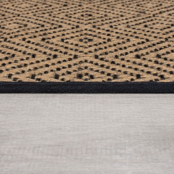 Passatoia nera/di colore naturale in iuta 60x800 cm Diamond – Flair Rugs-image-4