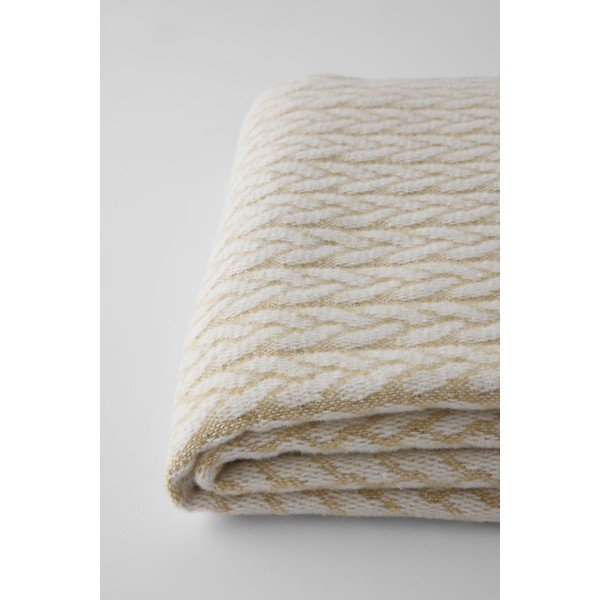 Coperta marrone chiaro in misto cotone 140x180 cm Olympus – Euromant-image-3