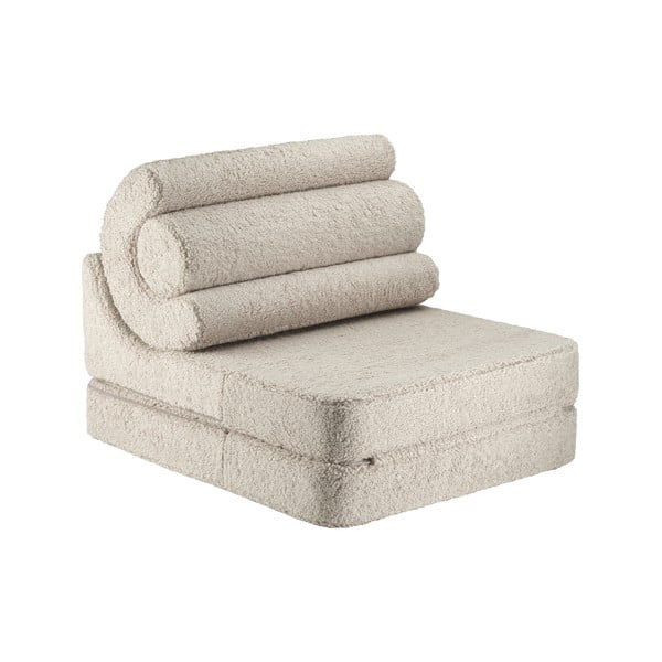 Poltrona per bambini marrone chiaro con rivestimento in bouclé Flipster – Wigiwama