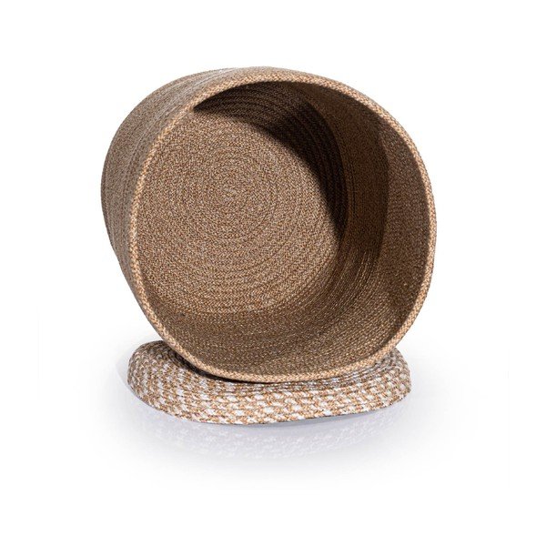 Scatola con coperchio beige in tessuto 36x45x50 cm – Mioli Decor-image-2