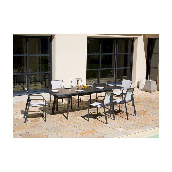 Tavolo da pranzo da giardino in alluminio 100x200 cm Rotonde - Ezeis-image-3