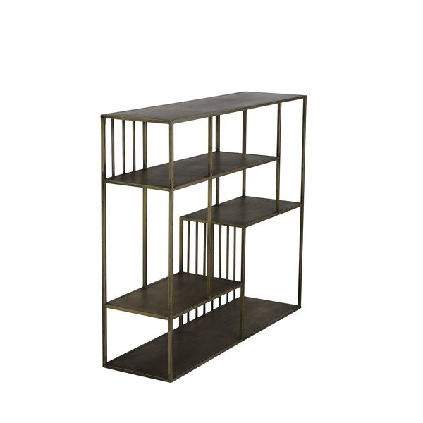 Scaffale in metallo a due piani color oro Yvona - Light & Living-image-1