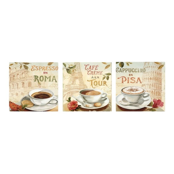 Dipinti in set di 3 pezzi 30x30 cm Italy - Wallity