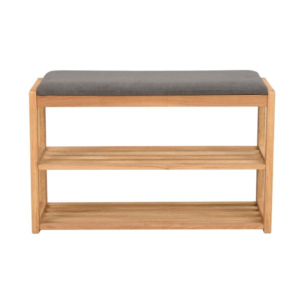Scarpiera in legno di quercia colore naturale con panca Confetti - Rowico-image-2