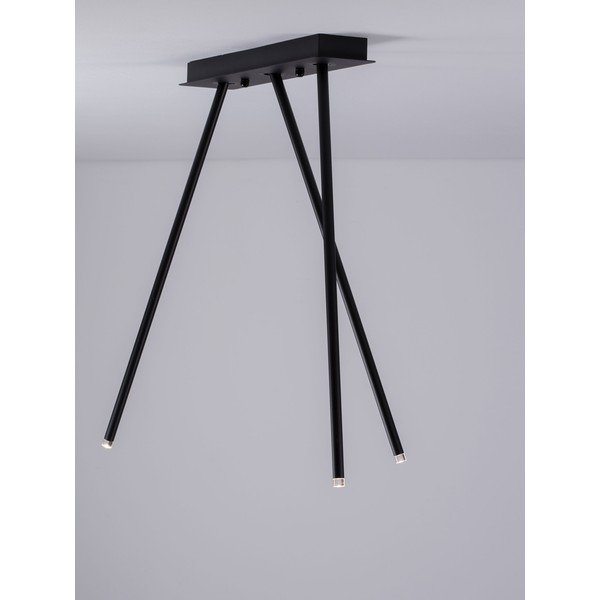 Plafoniera LED nera opaca in alluminio con struttura flessibile 10x45 cm Stilvi – Nova Luce-image-2