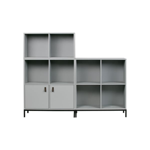 Libreria modulare grigia in legno di pino 81x41 cm Vt - vtwonen-image-2