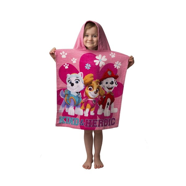 Poncho bambino in spugna rosa Paw Patrol - Jerry Fabrics-image-1