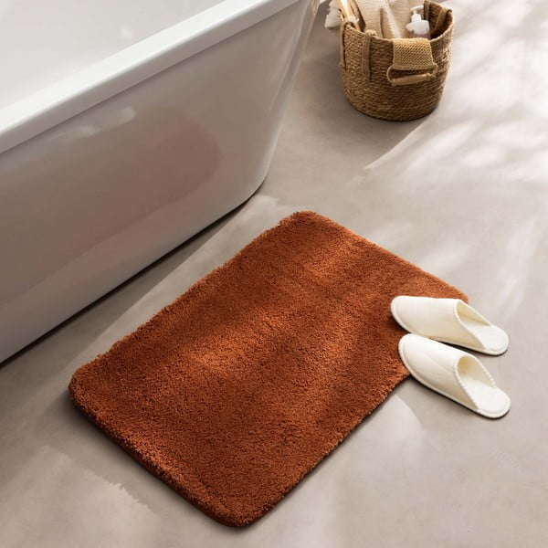 Tappetino per il bagno color terracotta 50x80 cm Mael – douceur d'intérieur-image-1