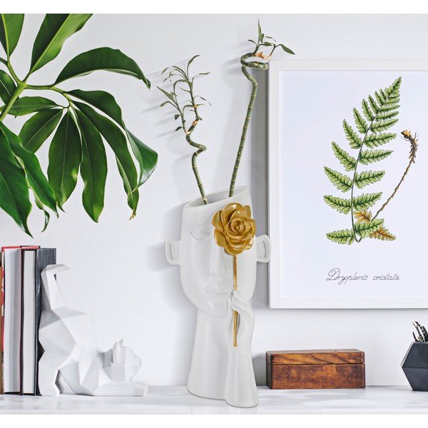 Vaso in poliresina bianca 27 cm Fiore - Mauro Ferretti-image-1