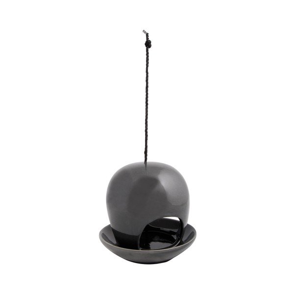 Šedé keramické krmítko Esschert Design, ⌀ 18 cm