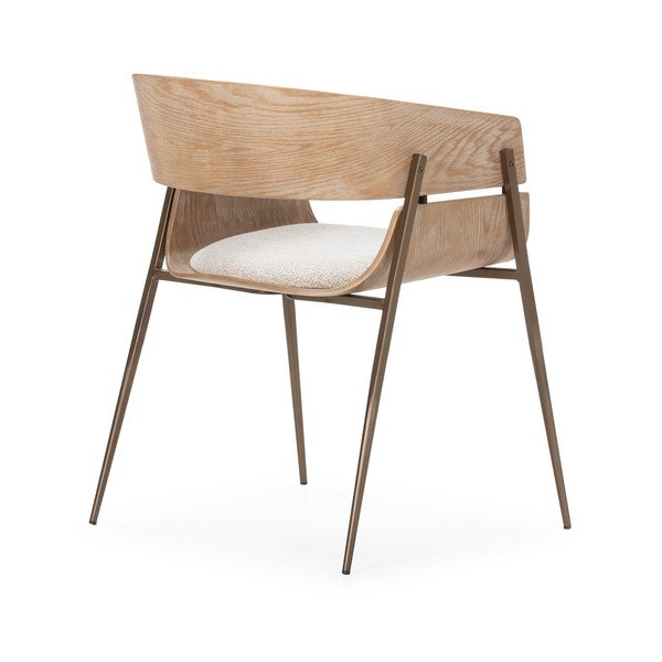 Set di sedie da pranzo di colore naturale in imbottito con braccioli 2 pz Naia – MOME-image-4