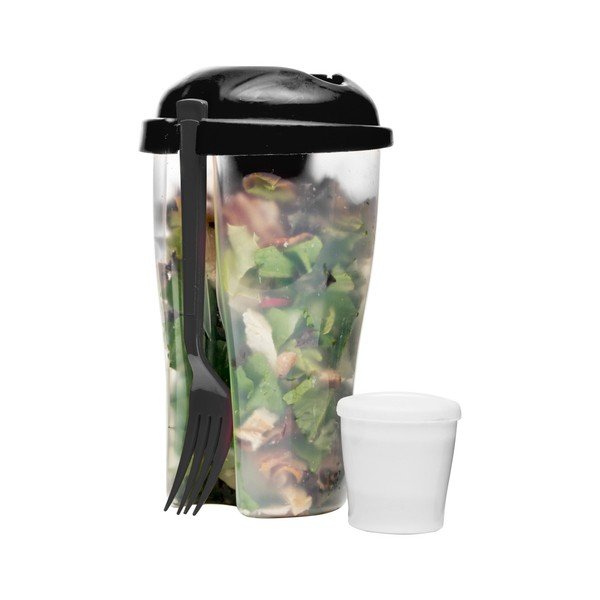 Černá dóza na salát s vidličkou Sagaform To Go, 0,8 l-image-1
