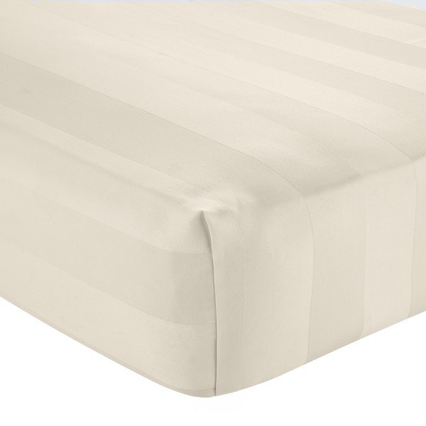 Lenzuolo con angoli color crema in raso di seta 185x200 cm So Soft Satin Stripe – Catherine Lansfield