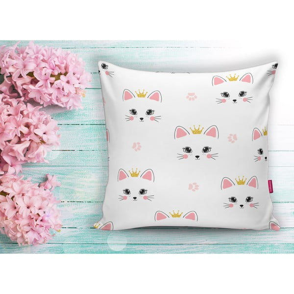 Federa da bambini 43x43 cm White Pink Cat - Mila Home-image-1