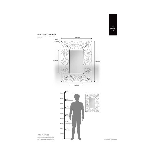 Specchio da parete 56x70 cm Floret - Premier Housewares-image-1