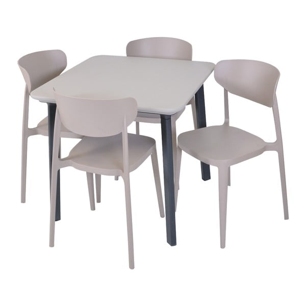 Sedia da giardino in plastica marrone chiaro Mare - Rojaplast-image-4