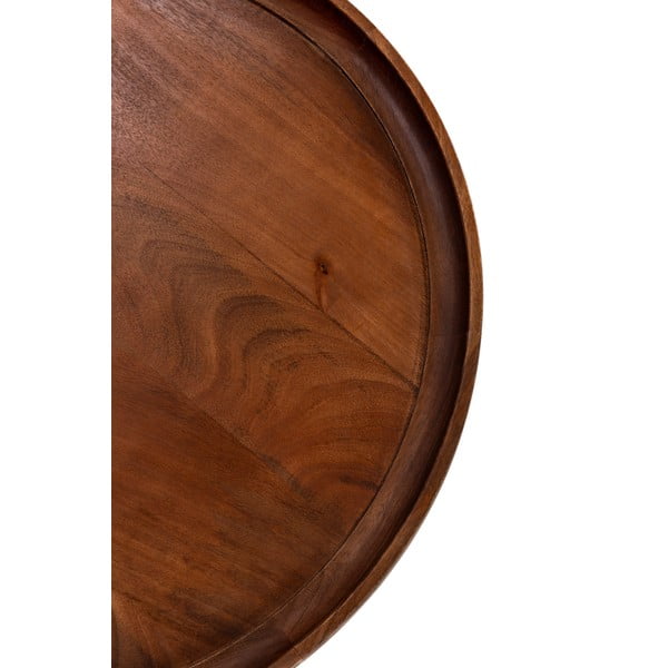 Tavolino da salotto rotondo marrone scuro in mango massiccio 80x80 cm Giselle – MOME-image-1