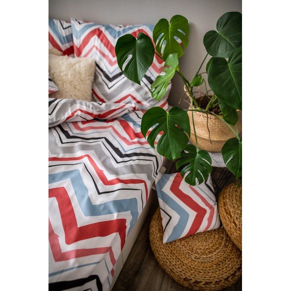 Set copripiumino e federa blu/grigio in raso di cotone per letto singolo 3 pezzi 140x200 cm Marina – JAHU collections-image-2