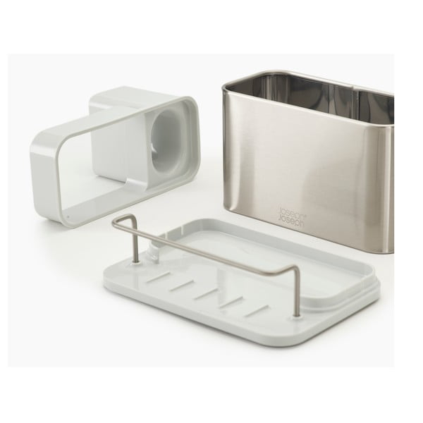 Set portaspugna e detersivo piatti in metallo argentato Surface - Joseph Joseph-image-4
