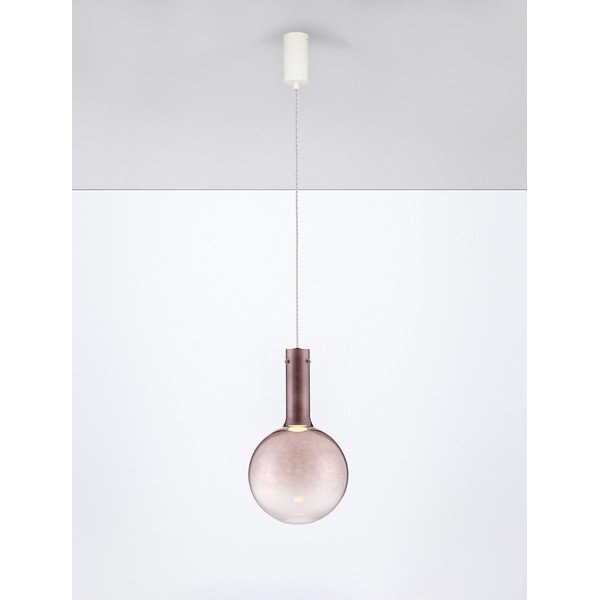 Lampadario LED marrone in vetro con intensità regolabile ø 25 cm Nostos – Nova Luce-image-3