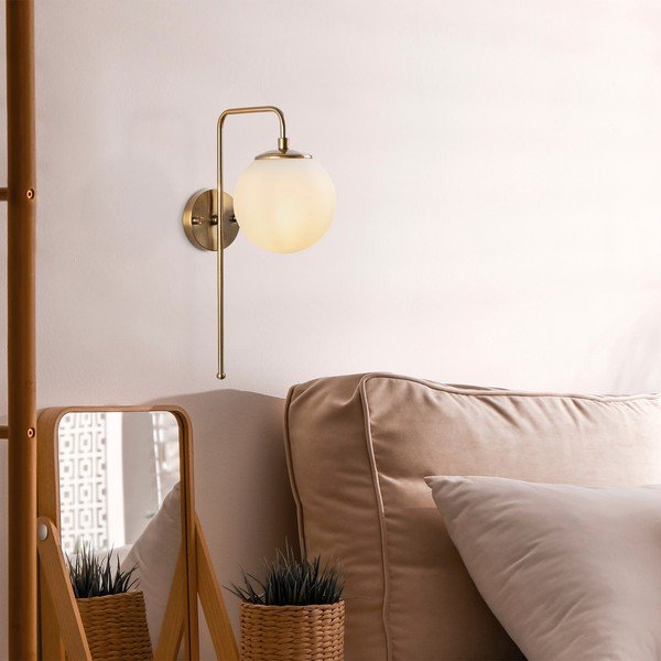 Lampada da parete bianca/color ottone Viran – Opviq lights-image-1