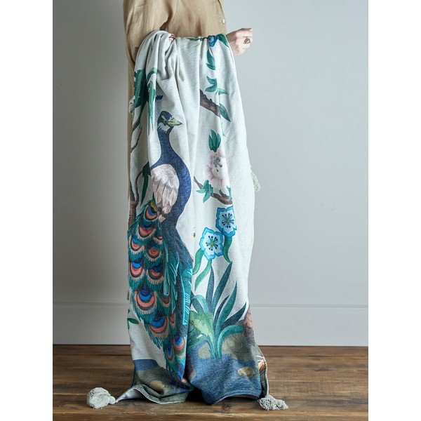Coperta verde 130x155 cm Peacock – Bloomingville-image-1