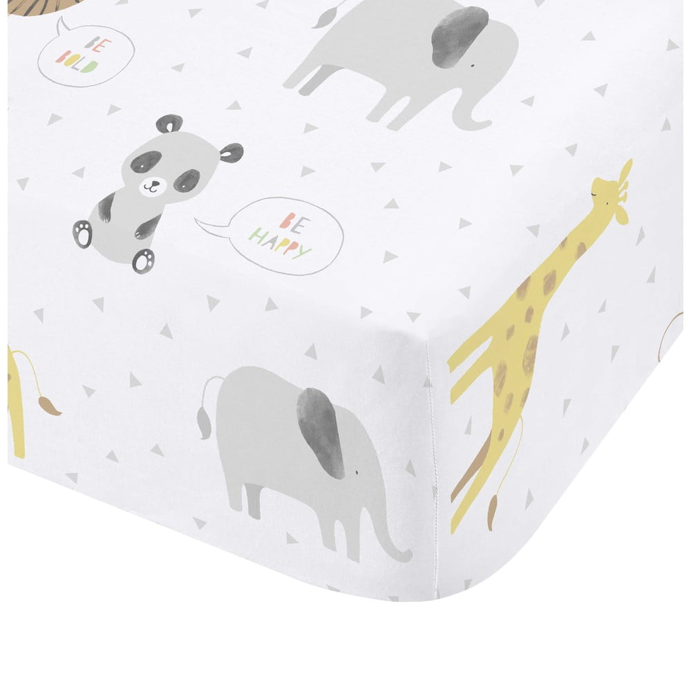Lenzuolo con angoli per bambini bianco per culla 70x140 cm Roarsome Animals – Catherine Lansfield | Lenzuola per bambini