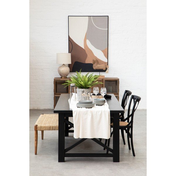 Sedia da pranzo nera in rovere massiccio Lyon – Premier Housewares-image-3