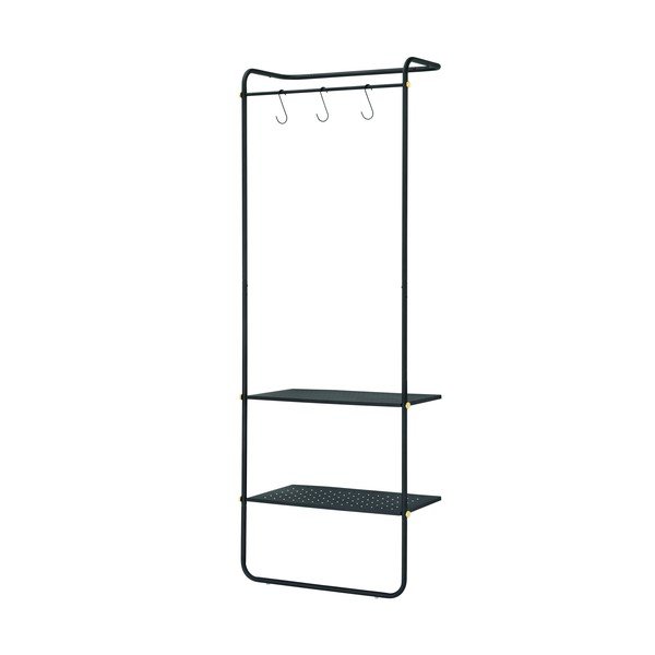 Appendiabiti in metallo nero con ripiani Arlo - iDesign