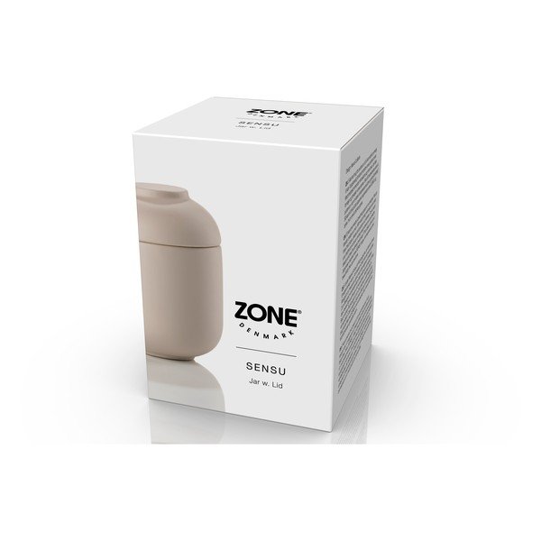 Organizer da bagno beige in gres per dischetti di cotone Sensu – Zone-image-4