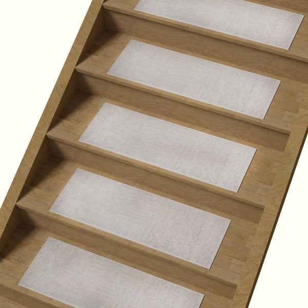 Set di tappeti per scale crema in cotone 16 pz 25x65 cm Milano Beyaz – Vitaus-image-2