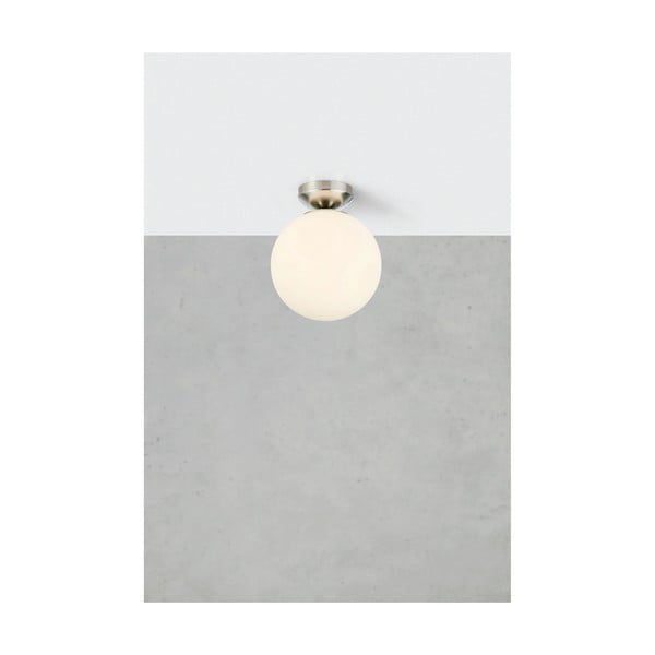 Plafoniera bianca/argentata con paralume in vetro Stintino – Markslöjd-image-1